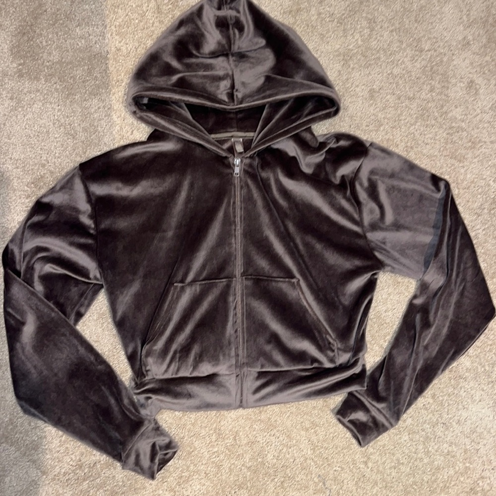 SKIMS Velour Cropped Zip-up
